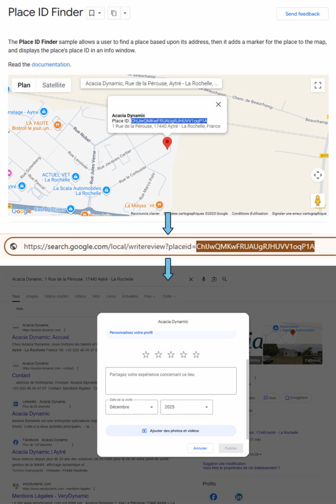 Trouver votre page d'avis Google avec Google Place ID